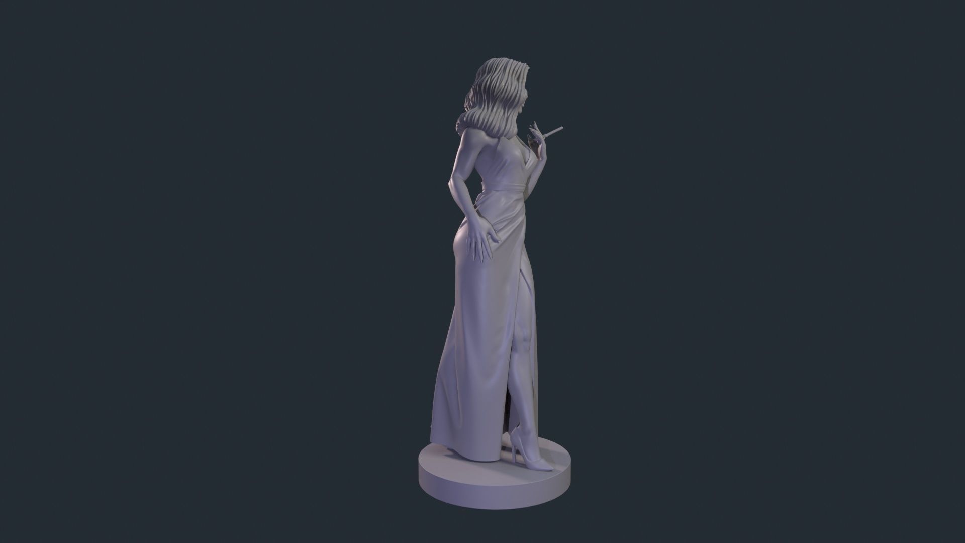 Noir woman 3D print model_6
