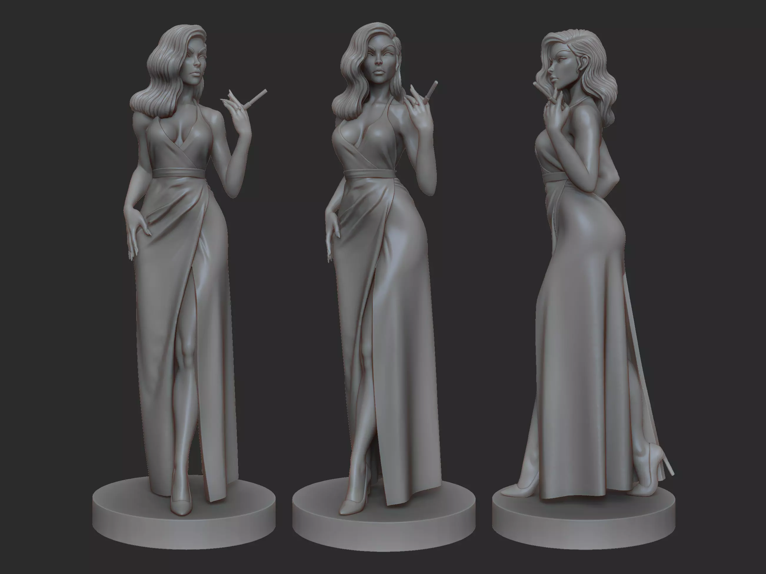 Noir woman 3D print model_0