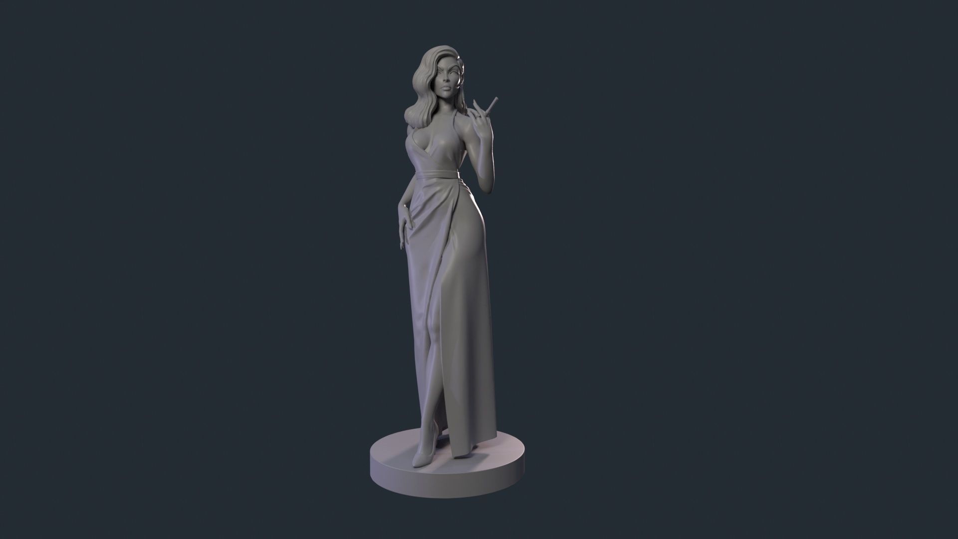 Noir woman 3D print model_2