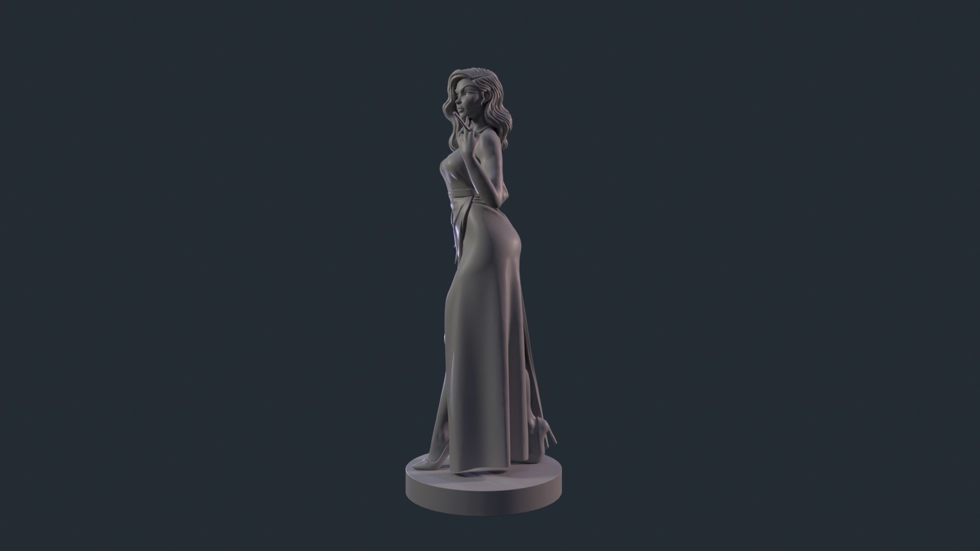 Noir woman 3D print model_4