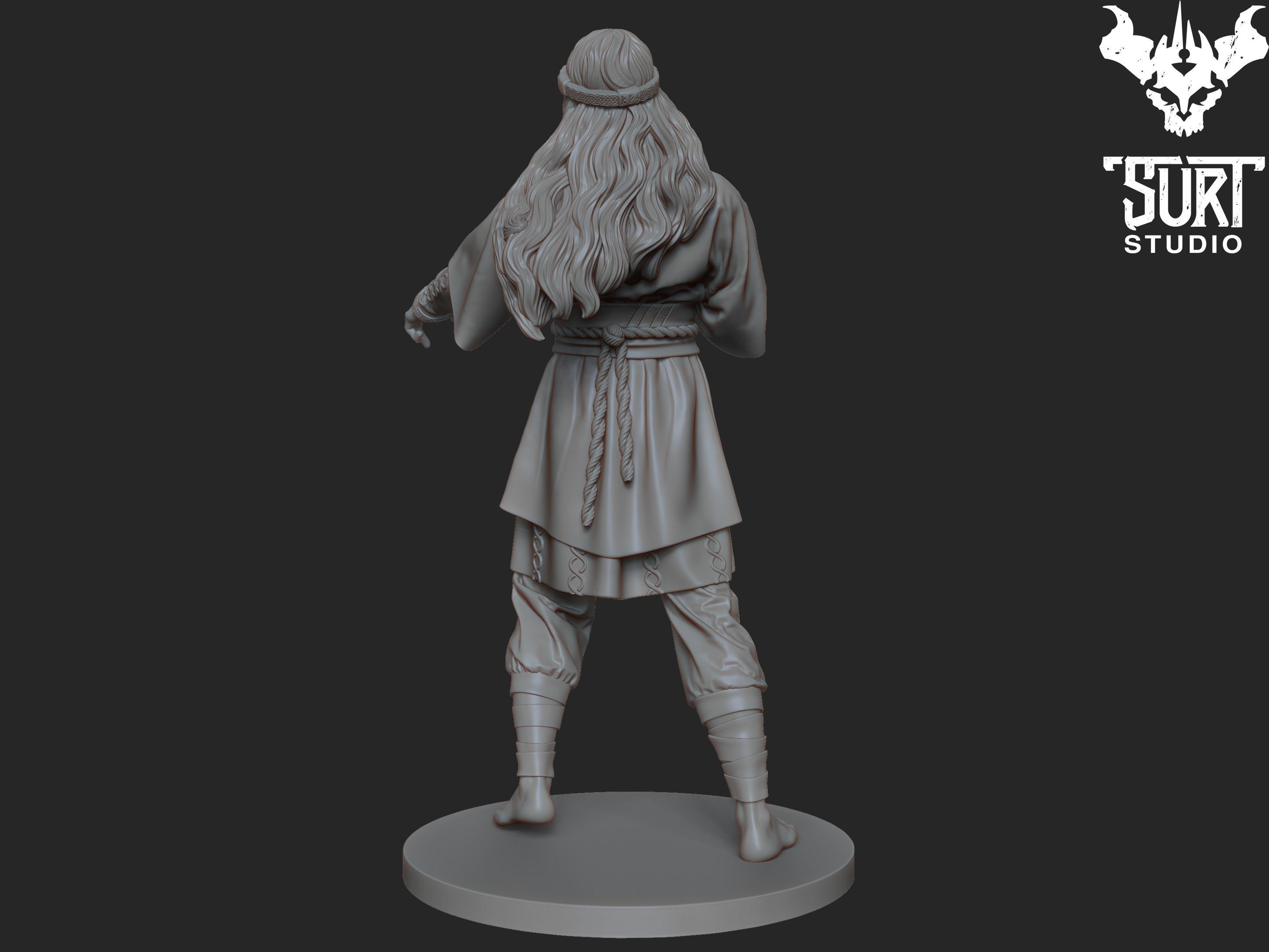 Baldur statue of man holding sword 3D print model_1