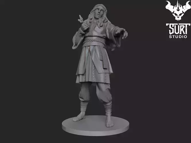 Baldur statue of man holding sword 3D print model