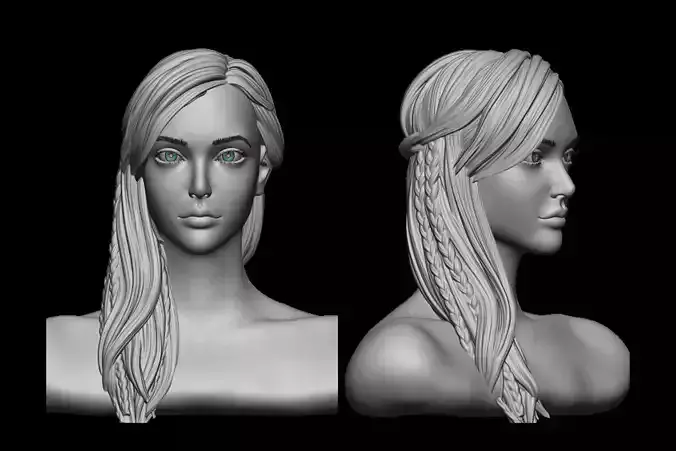 hair 7 woman with braided