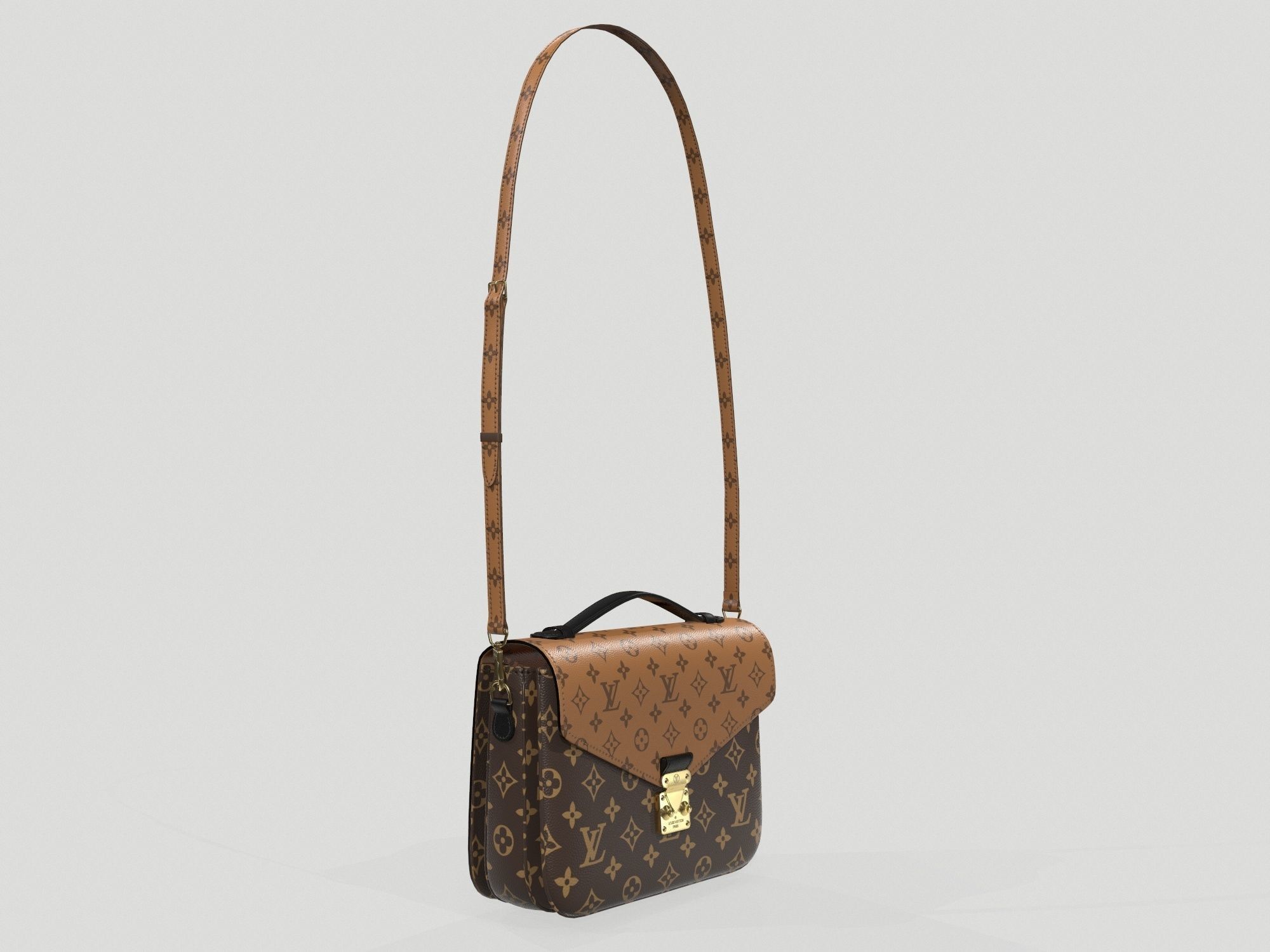 Louis Vuitton Pochette Metis Bag Reverse Monogram Low-poly 3D model_1
