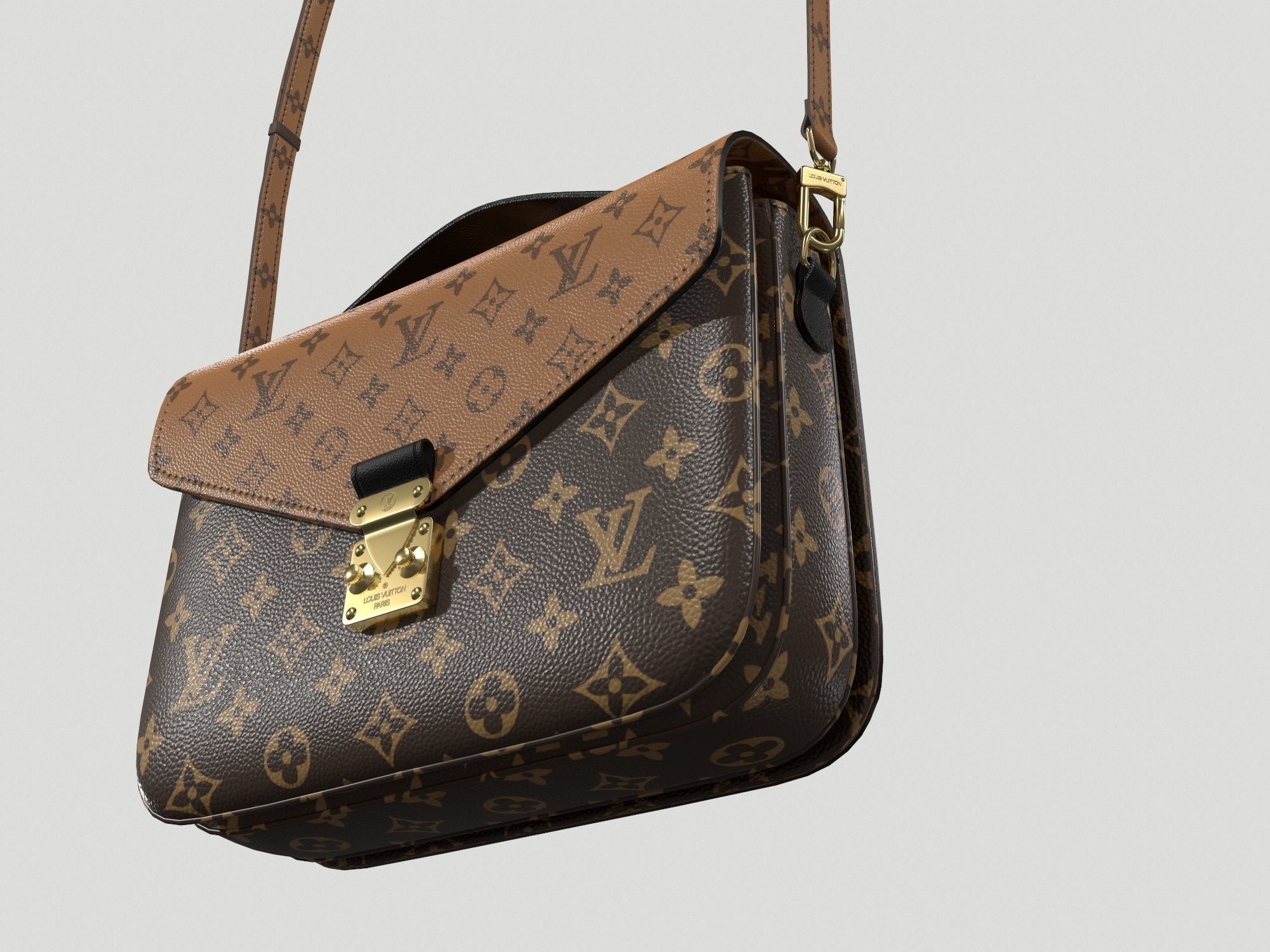 Louis Vuitton Pochette Metis Bag Reverse Monogram Low-poly 3D model_4