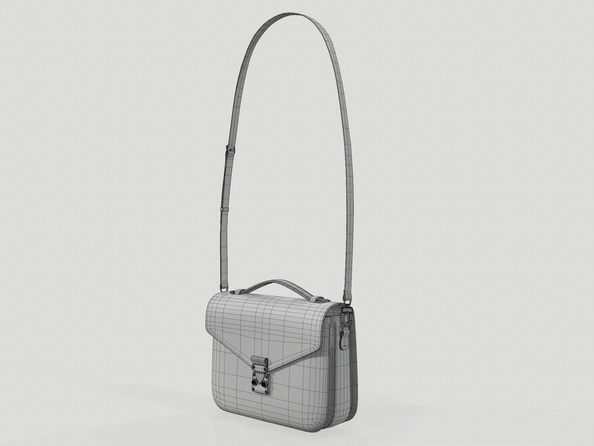 Louis Vuitton Pochette Metis Bag Reverse Monogram Low-poly 3D model_11