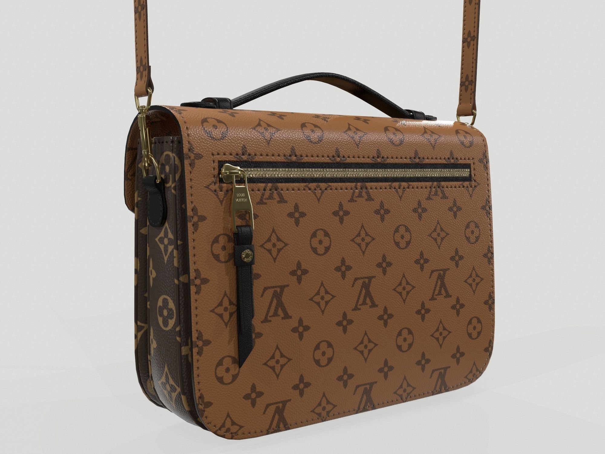 Louis Vuitton Pochette Metis Bag Reverse Monogram Low-poly 3D model_6