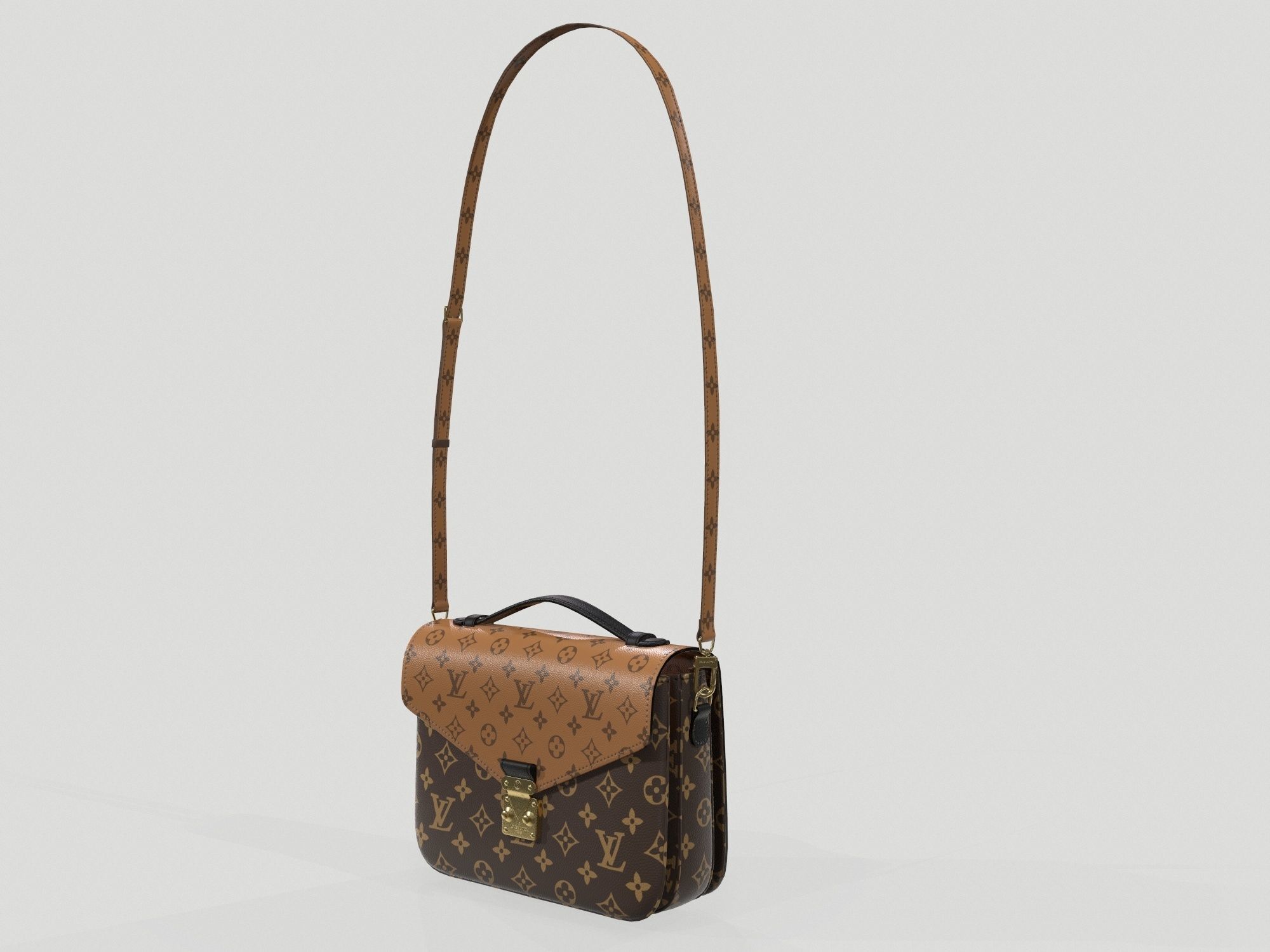 Louis Vuitton Pochette Metis Bag Reverse Monogram Low-poly 3D model_3