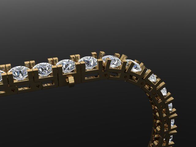 Box Style Diamond Tennis Bracelet 4mm50 3D print model_7