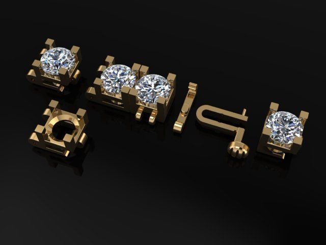 Box Style Diamond Tennis Bracelet 4mm50 3D print model_1