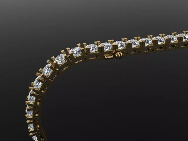 Box Style Diamond Tennis Bracelet 4mm50 3D print model_0
