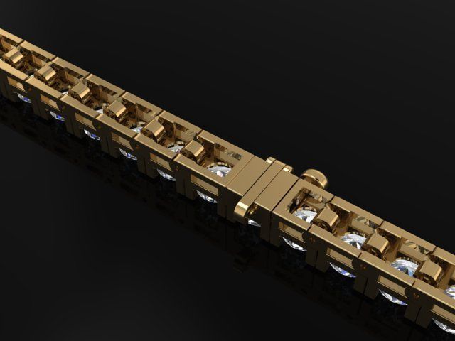 Box Style Diamond Tennis Bracelet 4mm50 3D print model_6