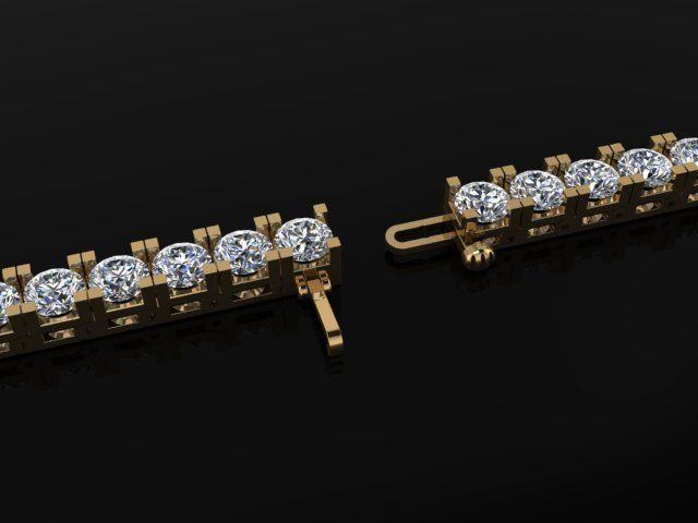 Box Style Diamond Tennis Bracelet 4mm50 3D print model_4