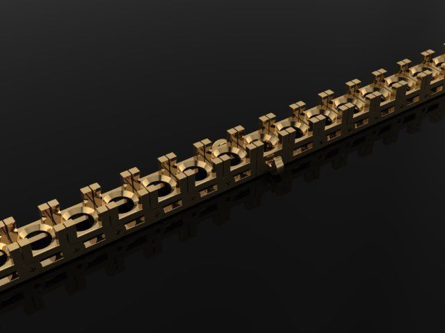Box Style Diamond Tennis Bracelet 4mm50 3D print model_5
