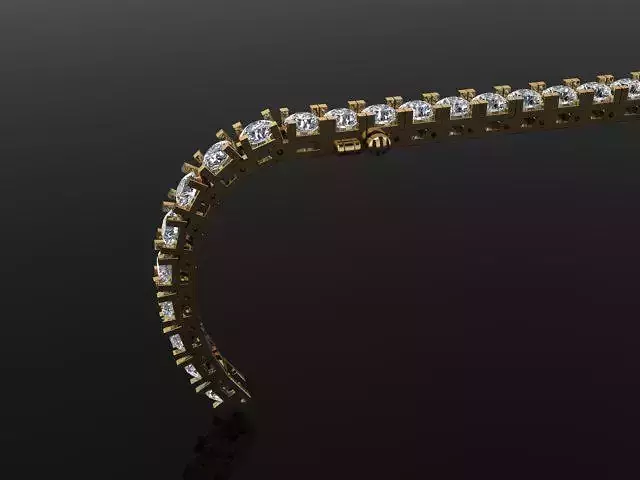 Box Style Diamond Tennis Bracelet 4mm 3D print model
