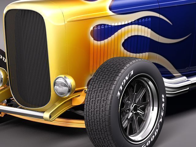1932 HotRod Custom Roadster 3D model_2