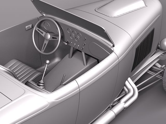 1932 HotRod Custom Roadster 3D model_10