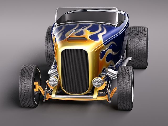 1932 HotRod Custom Roadster 3D model_1