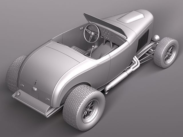 1932 HotRod Custom Roadster 3D model_11