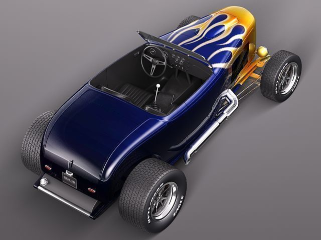1932 HotRod Custom Roadster 3D model_4