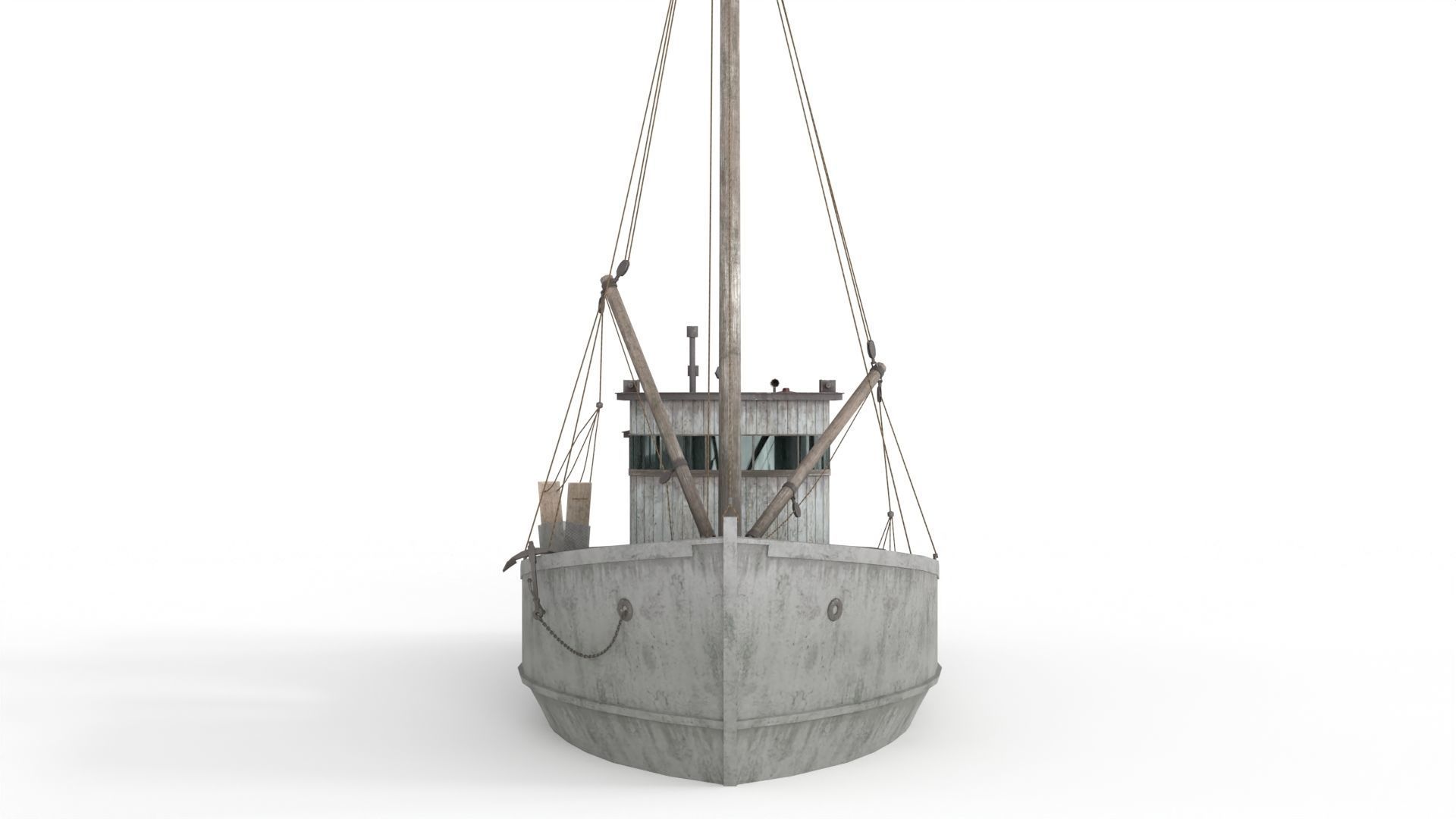 Building Trawler Low-poly 3D model_5