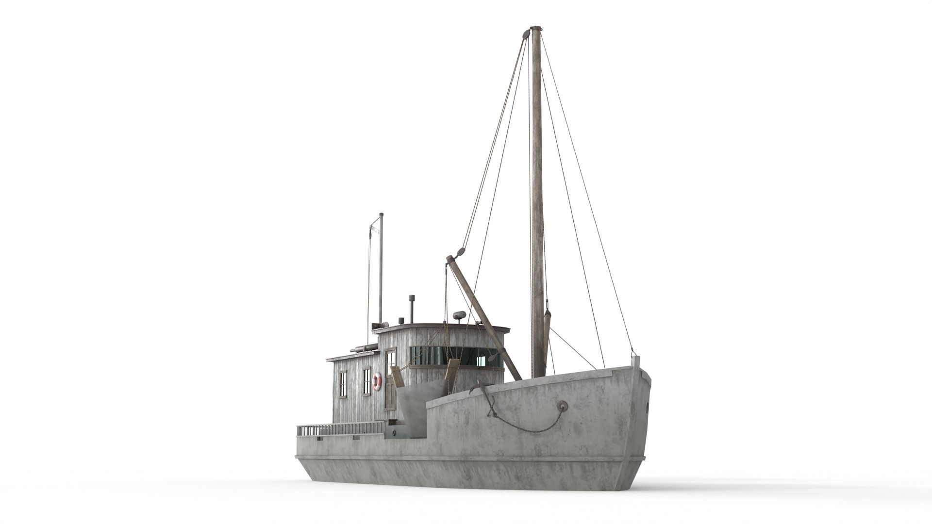 Building Trawler Low-poly 3D model_9