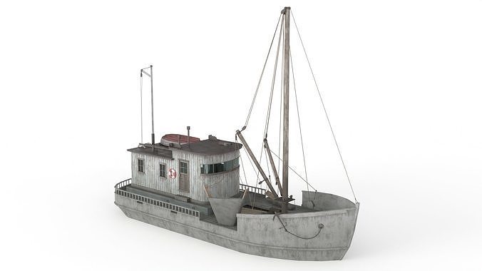 Building Trawler Low-poly 3D model