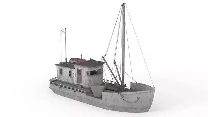 Building Trawler Low-poly 3D model