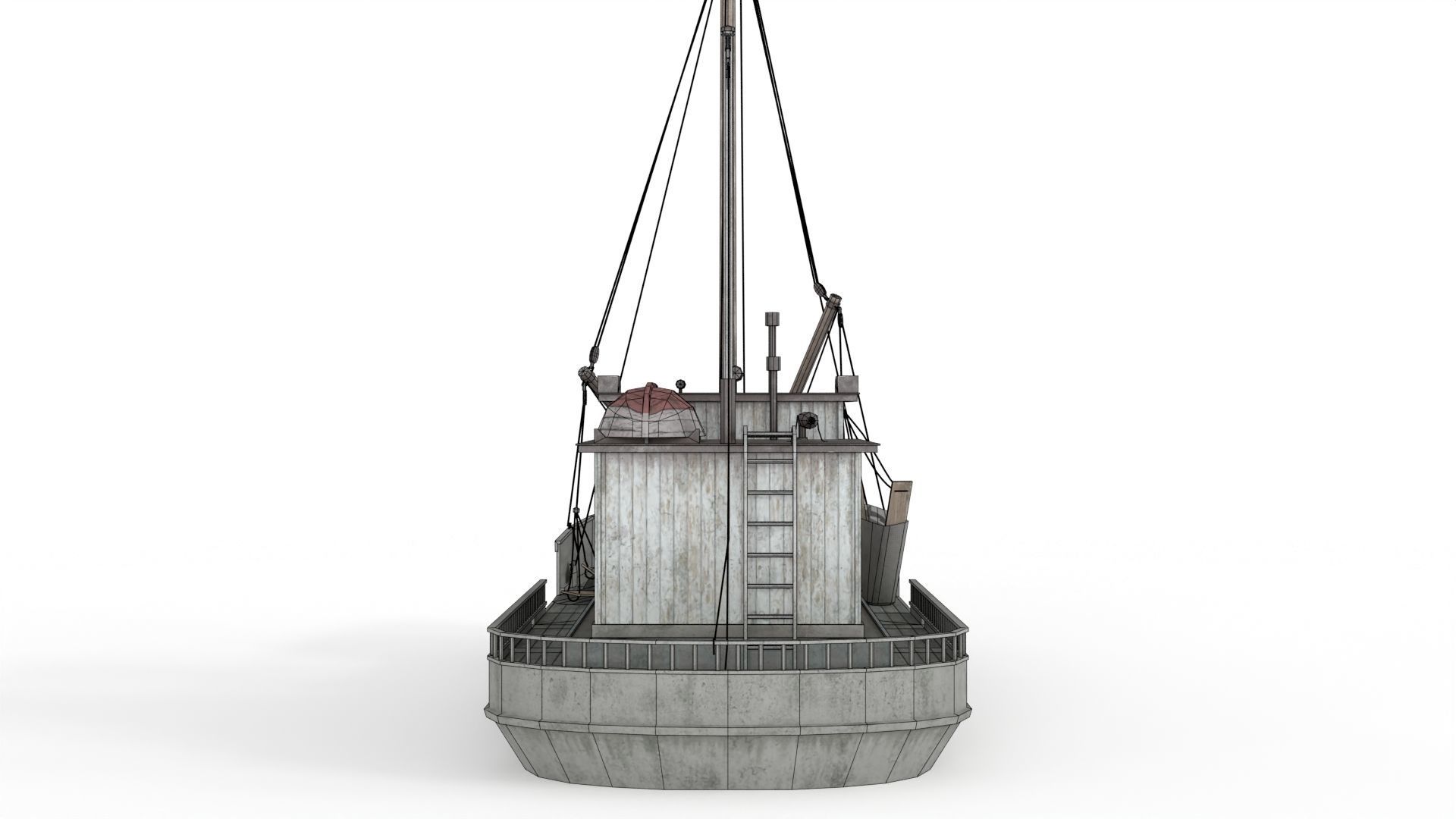 Building Trawler Low-poly 3D model_16