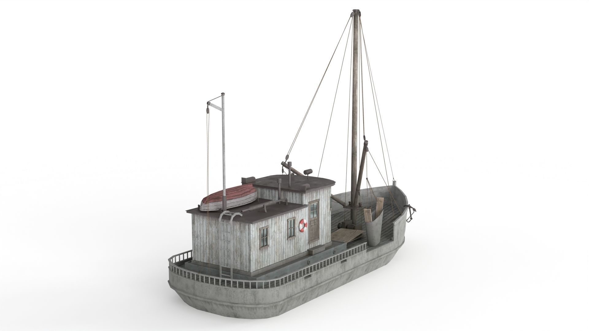 Building Trawler Low-poly 3D model_2