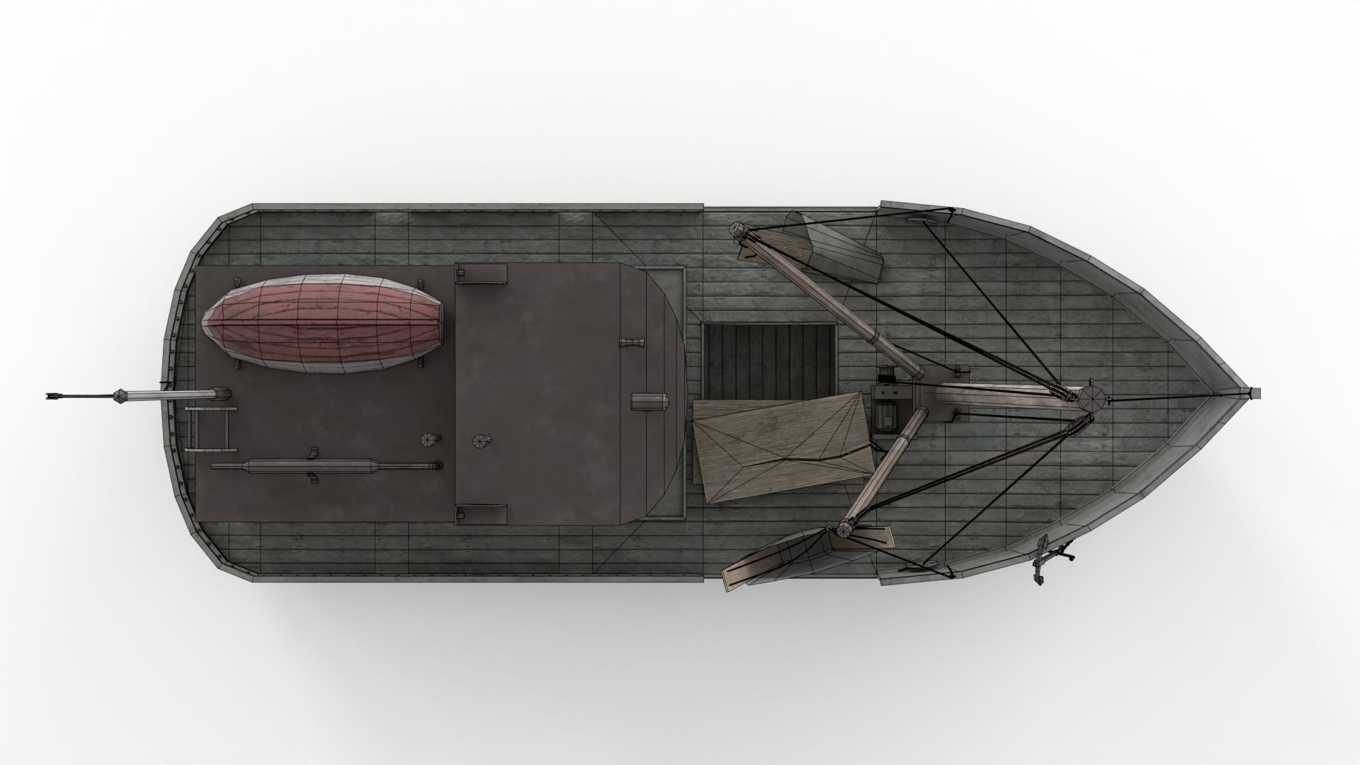 Building Trawler Low-poly 3D model_14