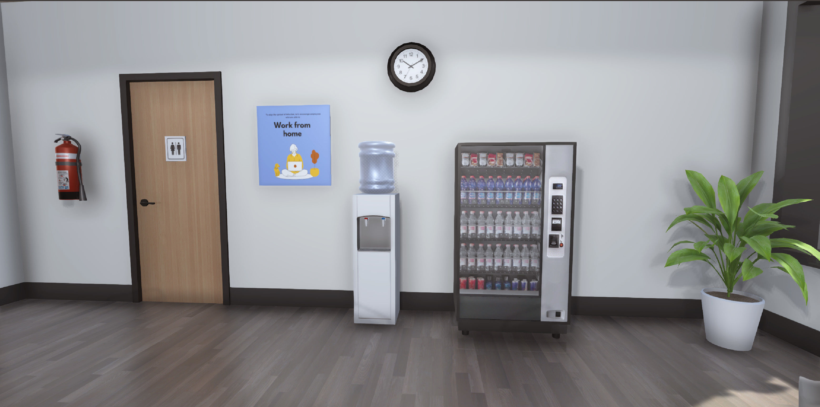 Break Room Low-poly 3D model_10