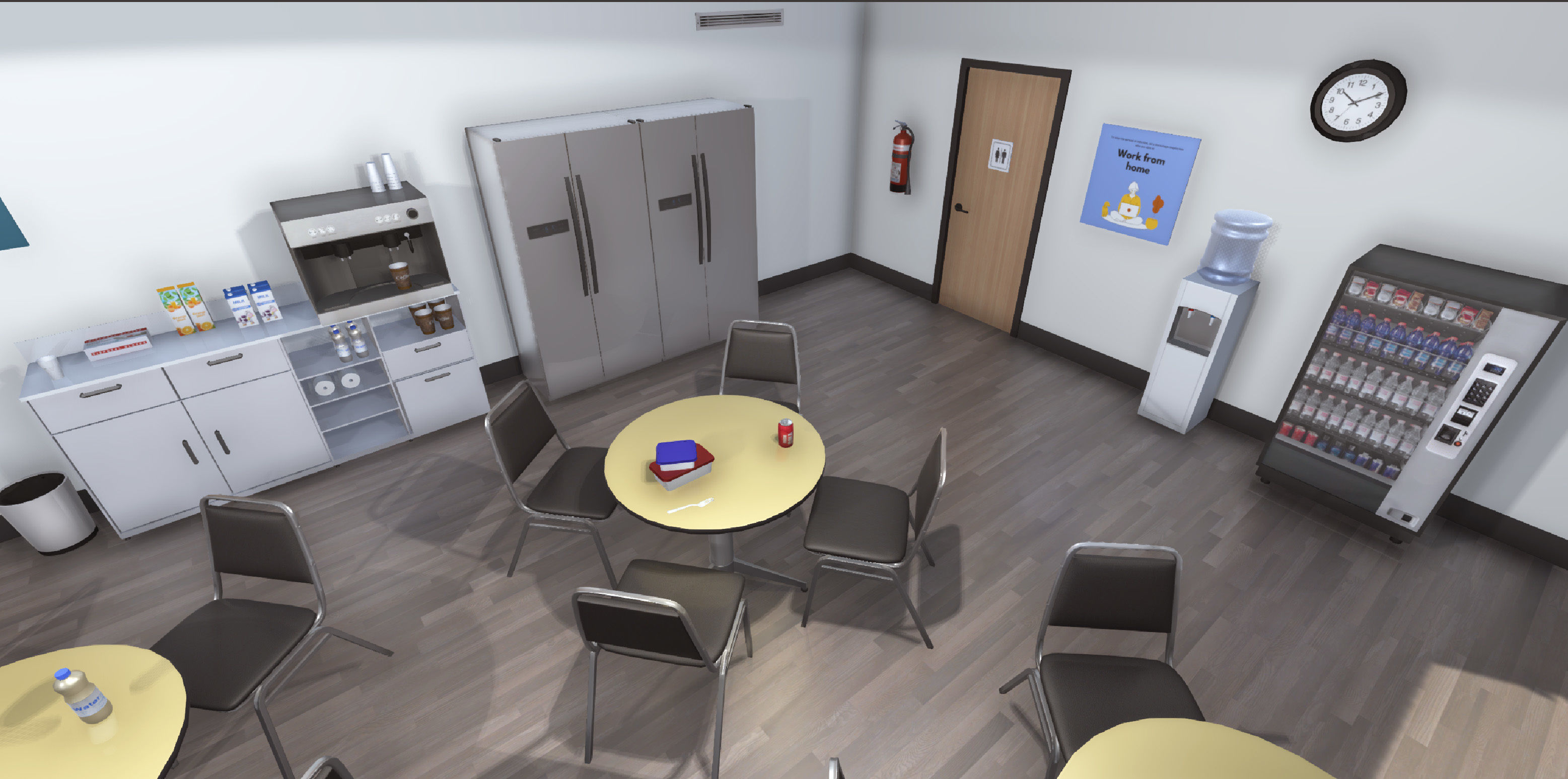 Break Room Low-poly 3D model_6