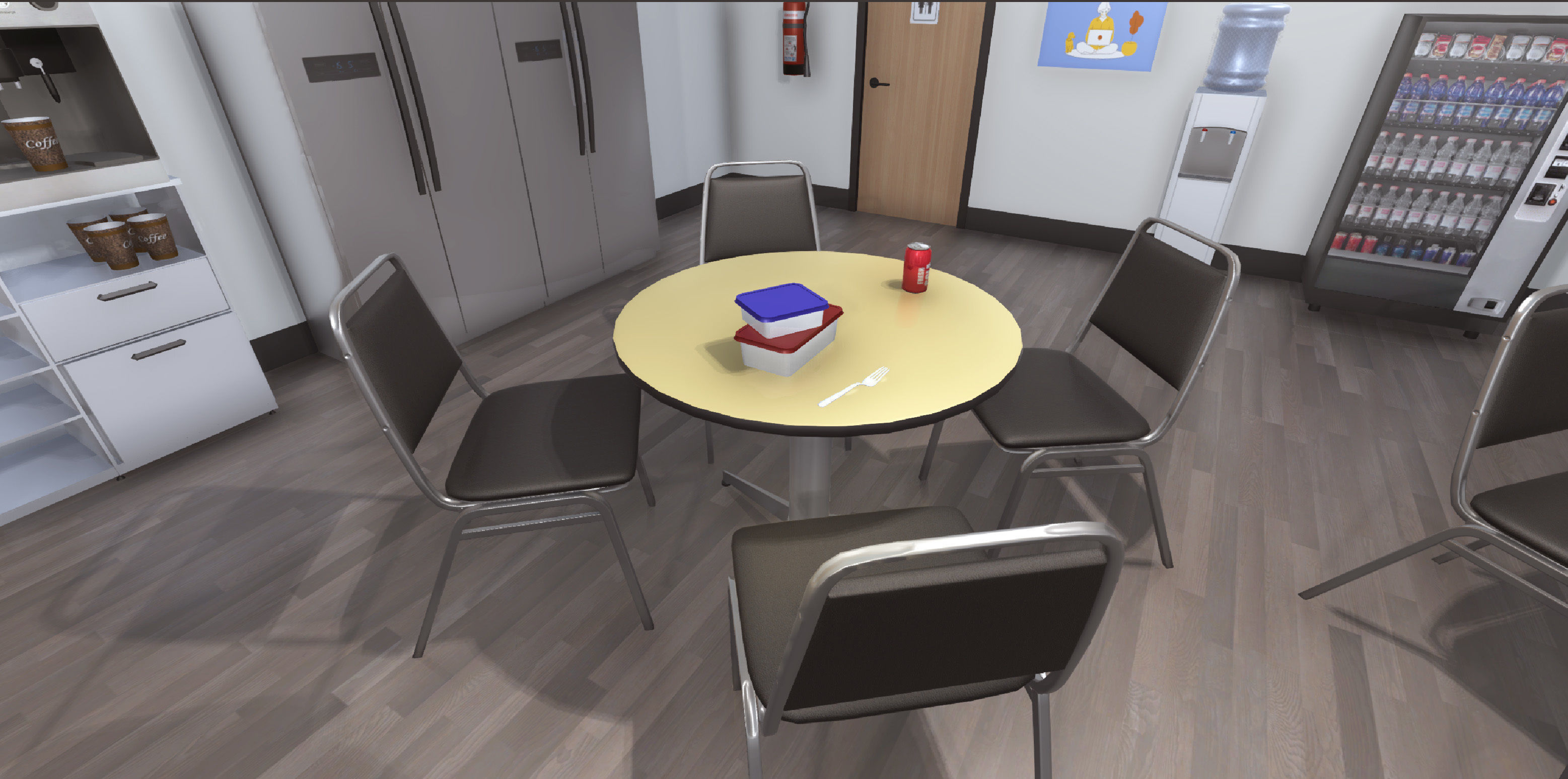 Break Room Low-poly 3D model_7