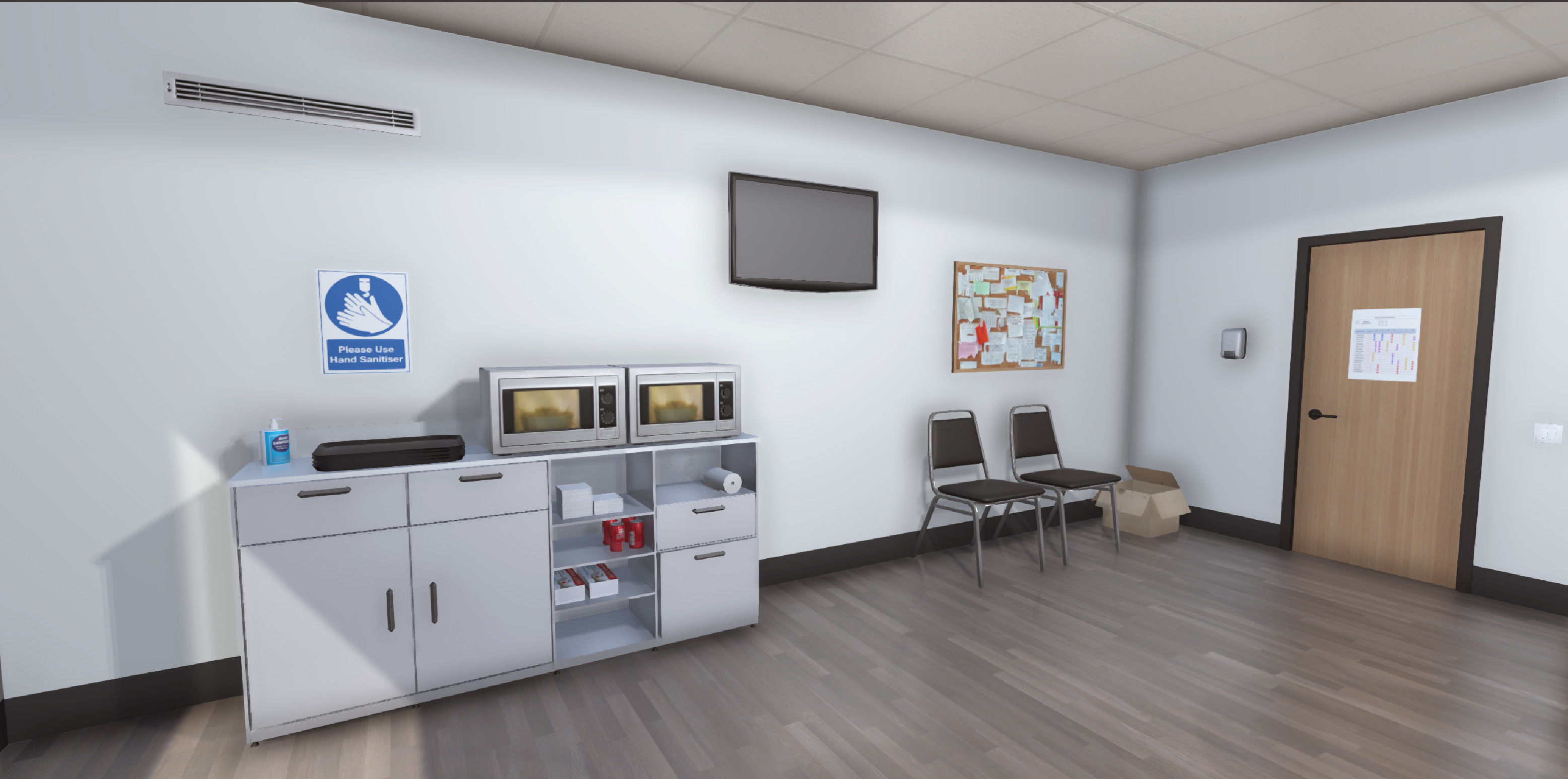 Break Room Low-poly 3D model_9