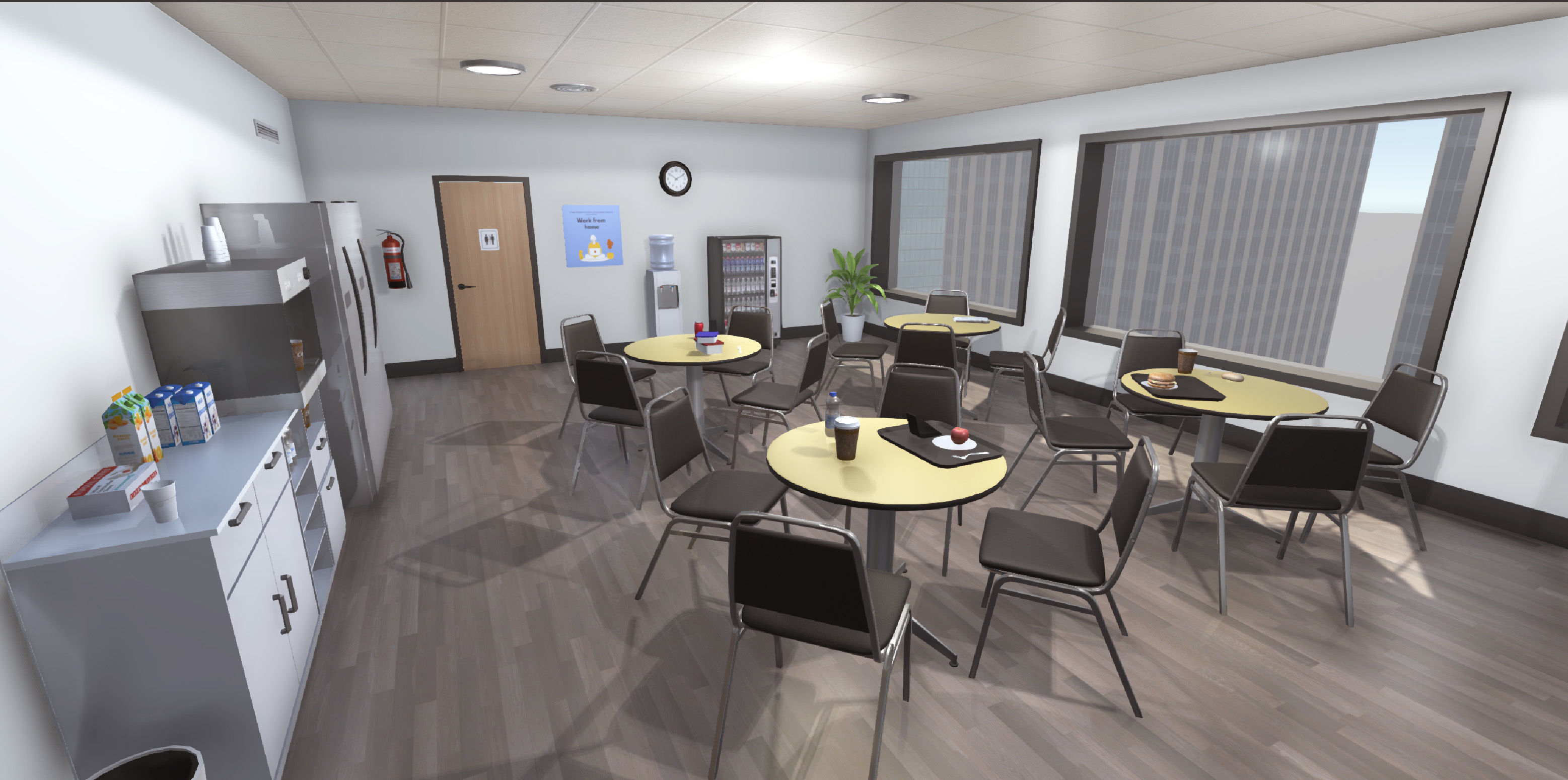 Break Room Low-poly 3D model_2