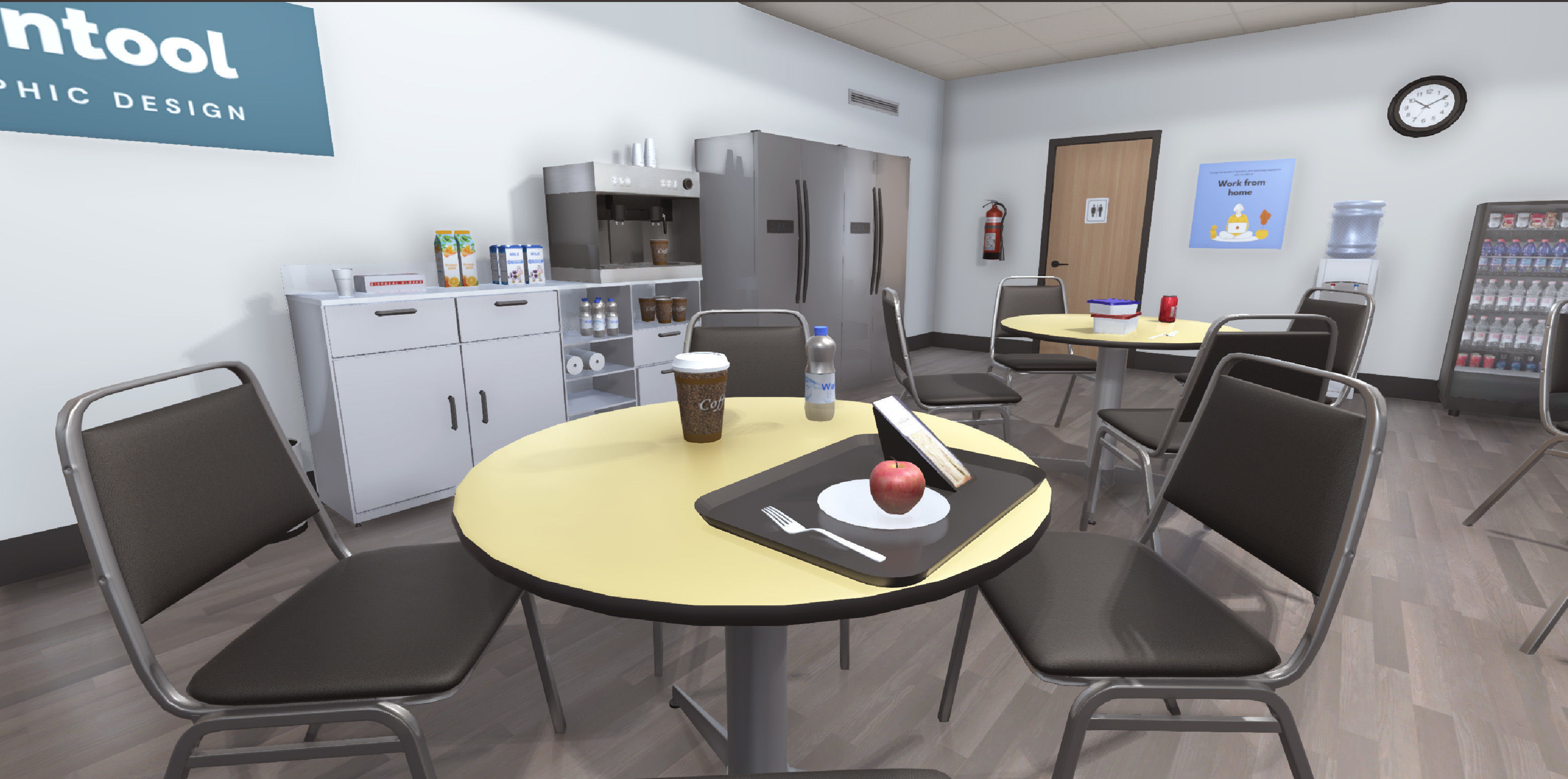 Break Room Low-poly 3D model_8