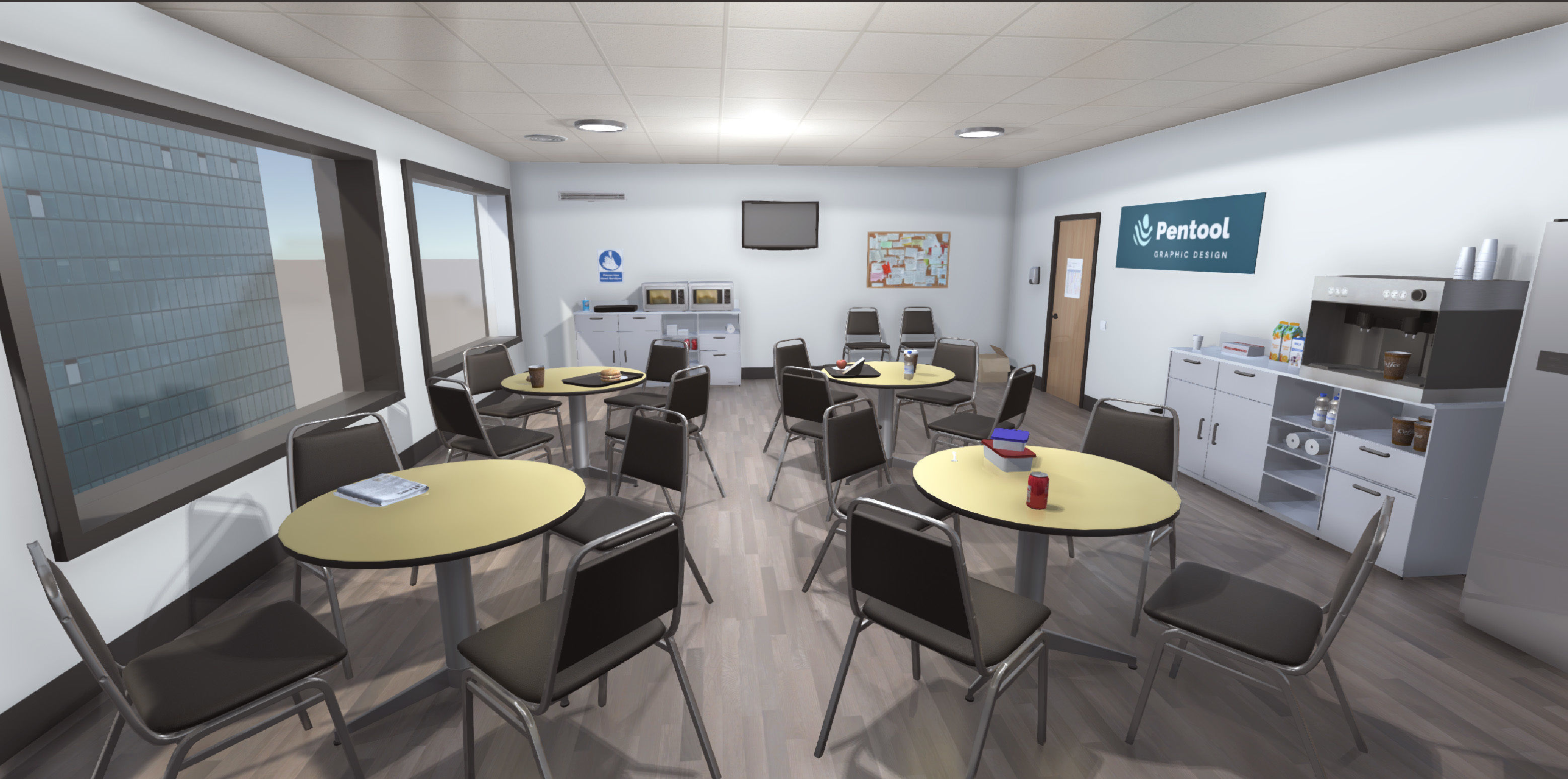 Break Room Low-poly 3D model_5