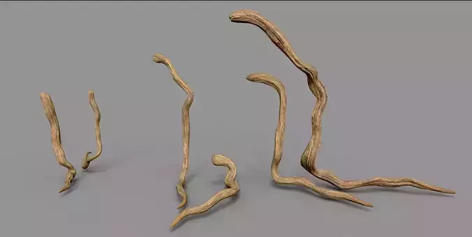 Thick lians and roots set PBR