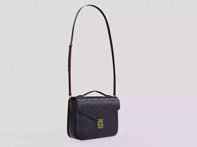Louis Vuitton Pochette Metis Bag Monogram Navy Blue Red Low-poly 3D model