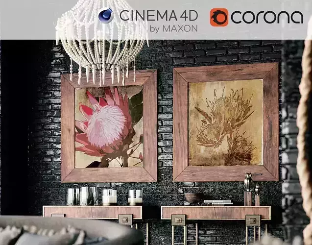 Corona - C4D Scene files - African Interior Scene