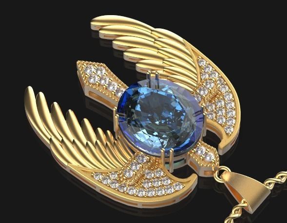 Cross and feather pendant Silver Gold  Print 3D print model_2