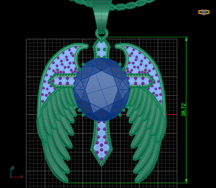 Cross and feather pendant Silver Gold  Print 3D print model_5