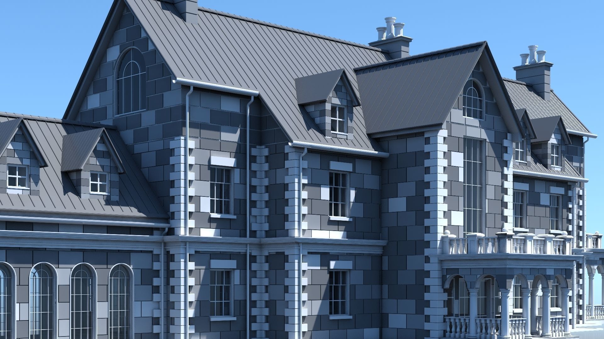 Mansion 02 3D model_12