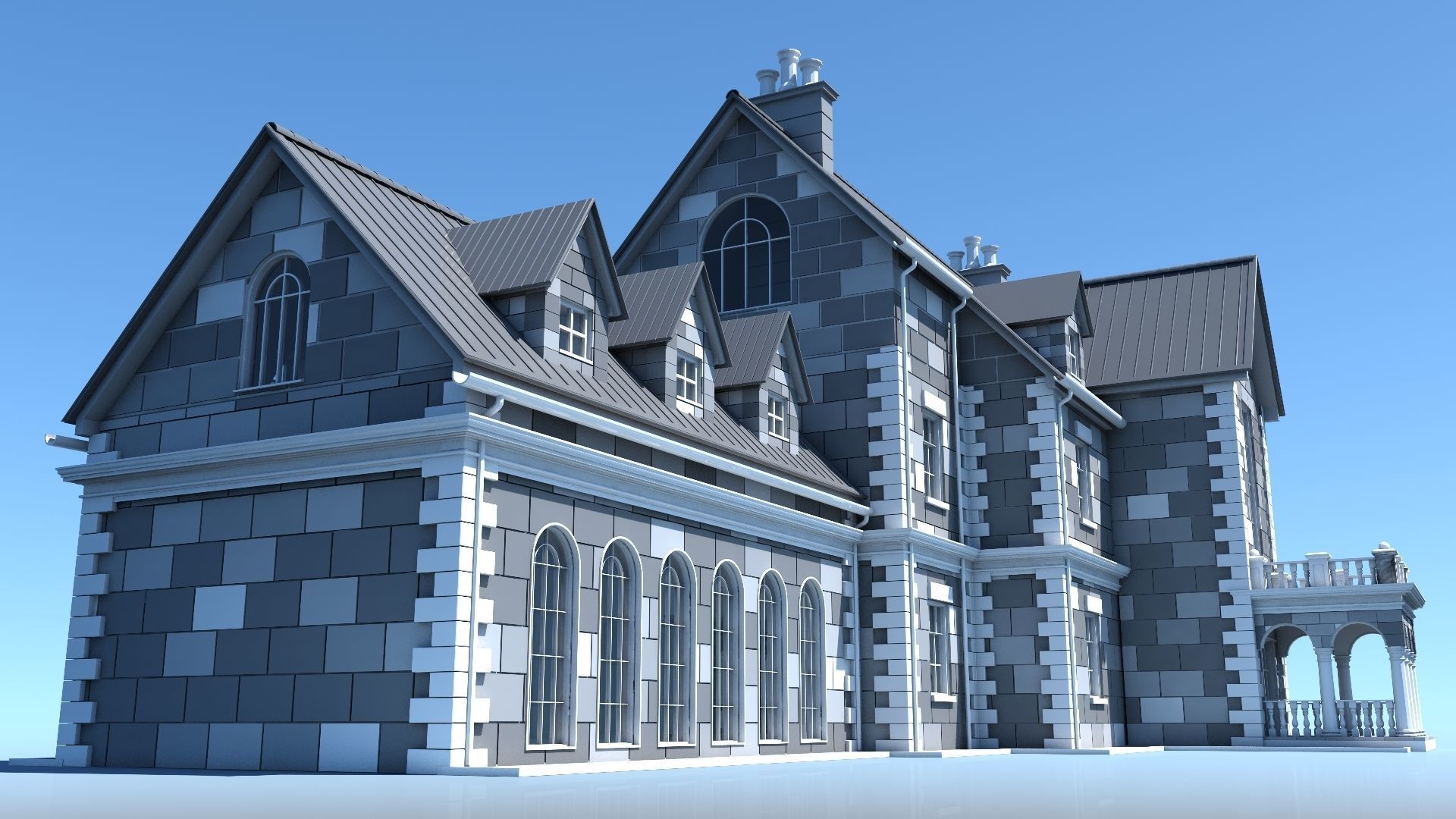 Mansion 02 3D model_6