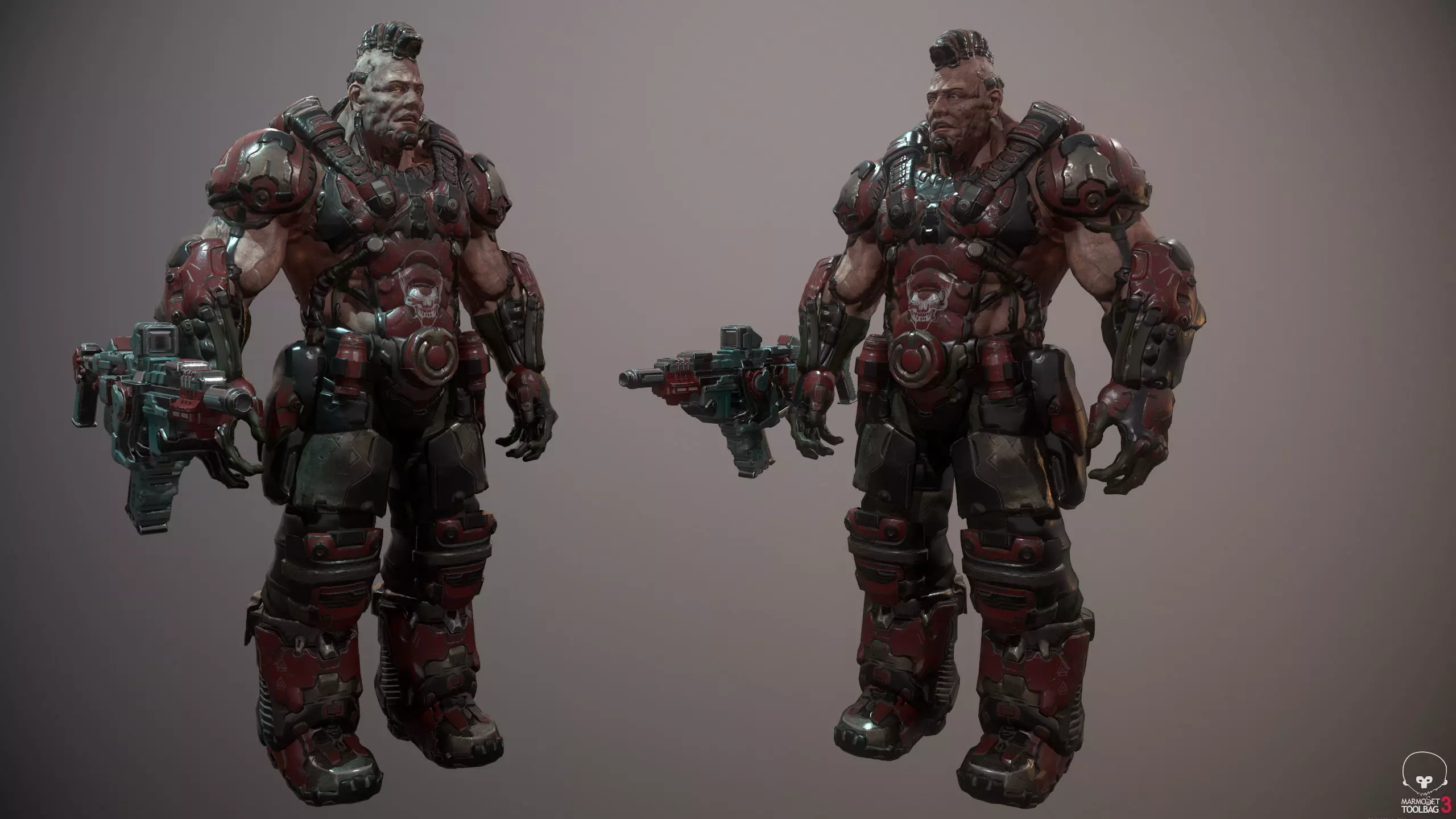 Armored Trooper Low-poly 3D model_0