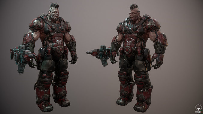 Armored Trooper Low-poly 3D model