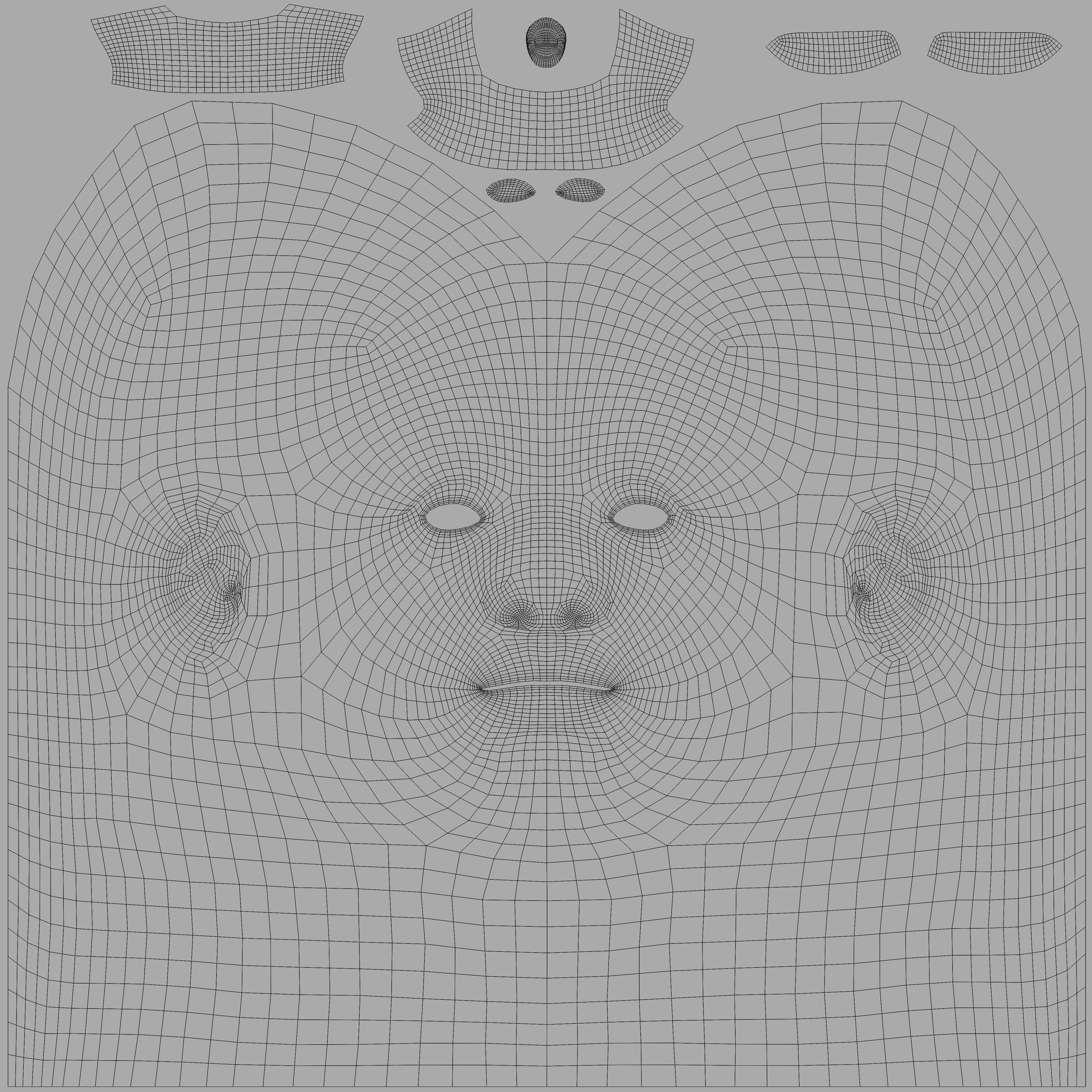 Realistic Human Male Head Low-poly 3D model_11