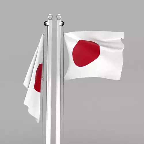 Flag of Japan 3D model
