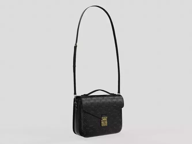 Louis Vuitton Pochette Metis Bag Monogram Black Low-poly 3D model